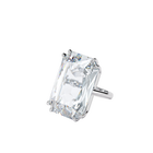 Mesmera cocktail ring, Oversized crystal, White, Rhodium plated